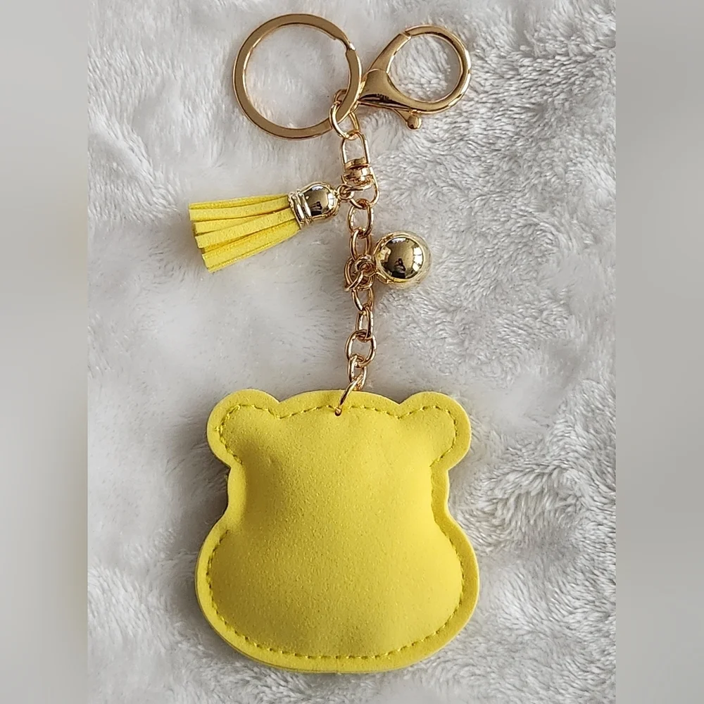 Yellow Carebear Keychain Cute 80s Bag Charm